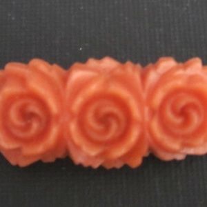 Vintage Celluloid Brooch Roses 1.5 inch